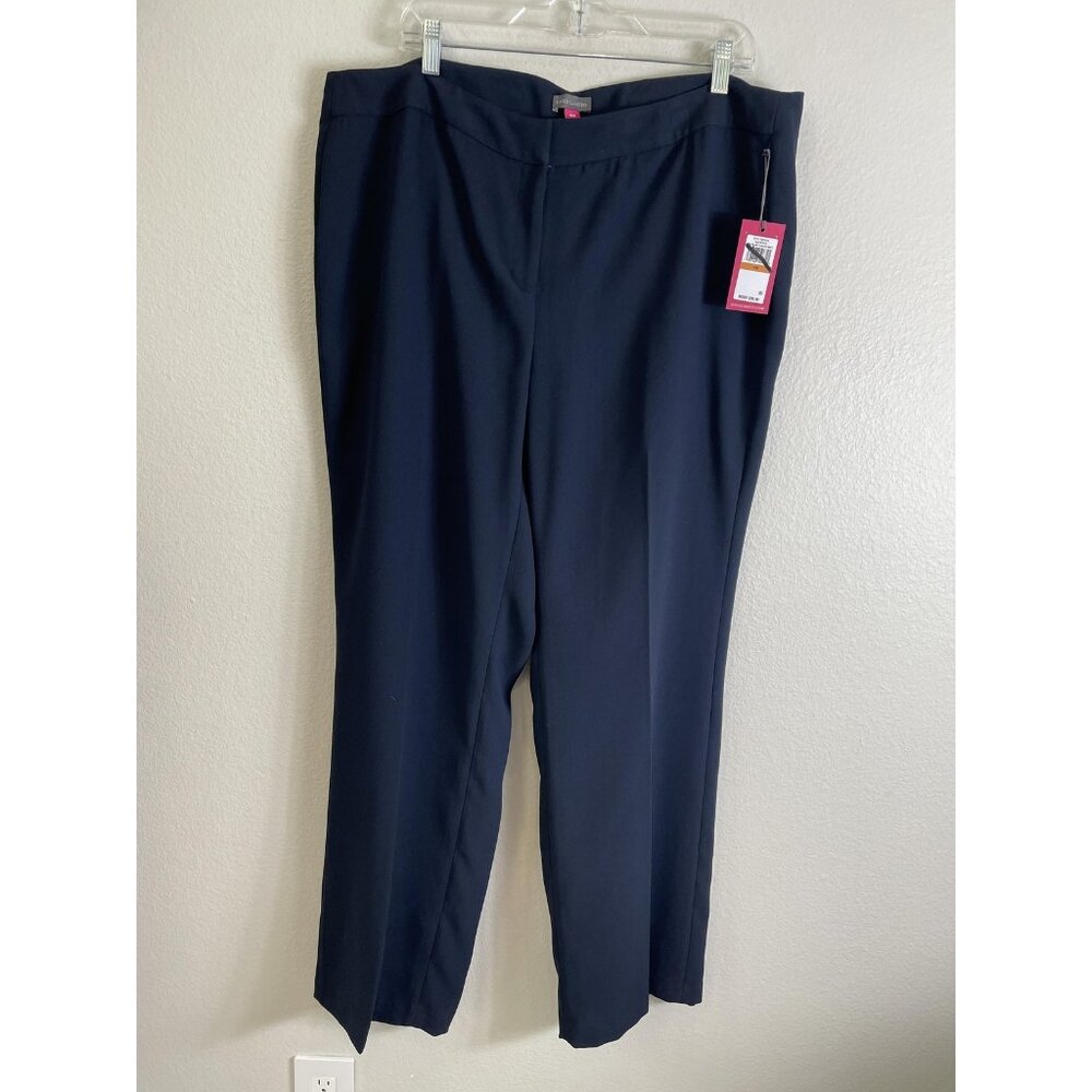 NEW Vince Camuto Pants Womens 16W Navy Straight Leg Crepe Dress Work Office Plus